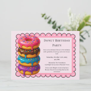 Invitation Brunch aux beignes   Fête d'anniversaire