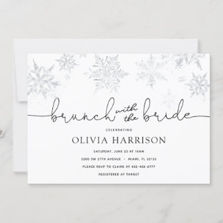 Invitation Brunch aux flambeaux de neige avec douche de marié