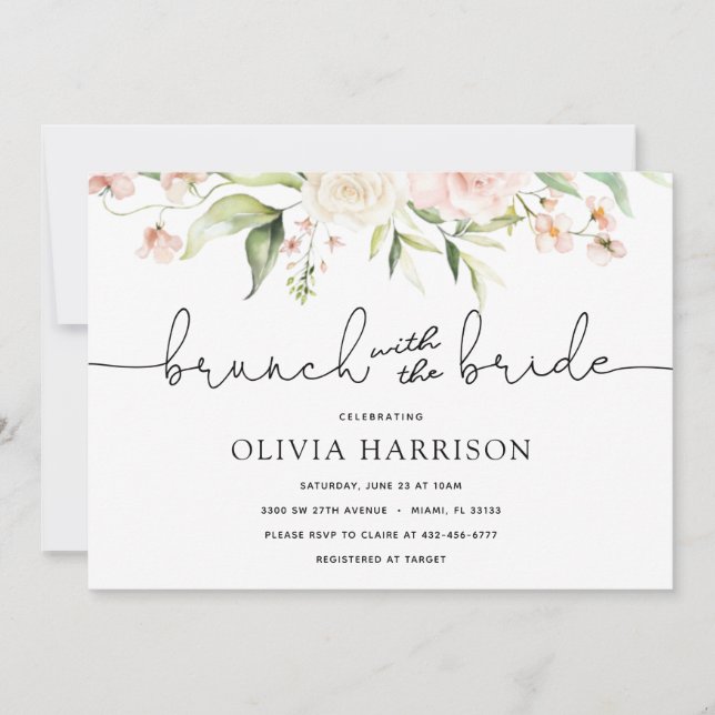Invitation Brunch avec la douche de mariée (Devant)