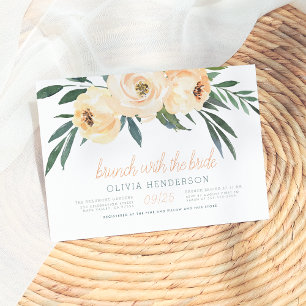 Invitation Brunch Avec La Mariée   Blush Floral Fête des mari