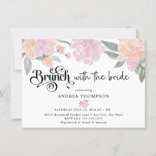 Invitation Brunch avec la mariée   Fleurs bleues