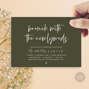 Invitation Brunch avec les jeunes mariés, mariage de poste, e