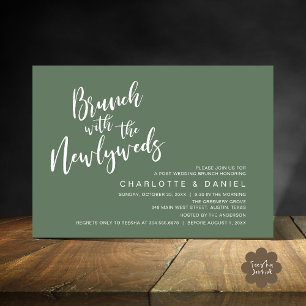 Invitation Brunch avec les jeunes mariés, Mariage Elopement