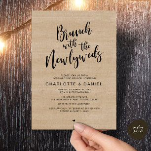 Invitation Brunch avec les jeunes mariés, Mariage Elopement