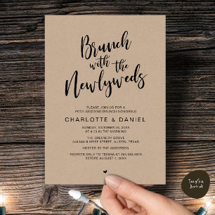Invitation Brunch avec les jeunes mariés, Mariage Elopement