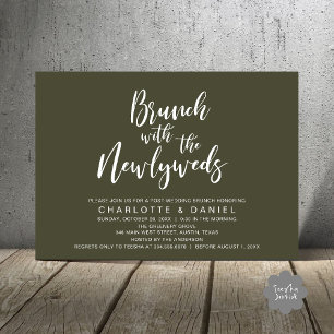 Invitation Brunch avec les jeunes mariés, Mariage en fuite
