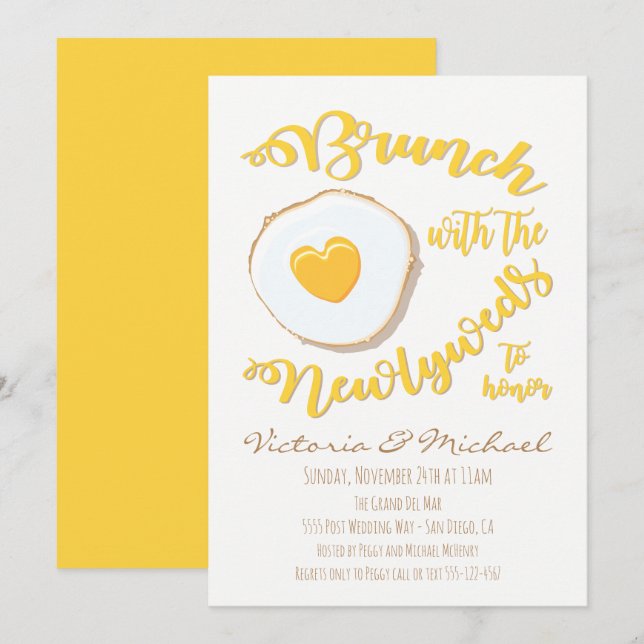 Invitation Brunch avec les jeunes mariés Post Mariage (Devant / Derrière)