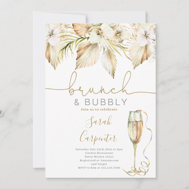Invitation Brunch & Bubbly Boho Bridal Shoch (Devant)