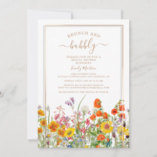 Invitation Brunch & Bubbly Boho Fleurs Sauvages Enterrement d