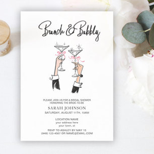 Invitation Brunch & Bubbly Champagne Fête des mariées Bow ros