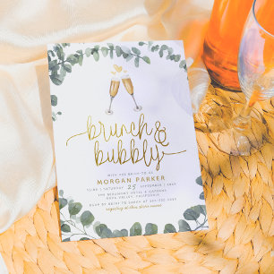 Invitation Brunch & Bubbly Eucalyptus Fête des mariées de ver