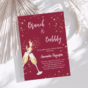 Invitation Brunch Bubbly Fête des mariées applaudit la bordea