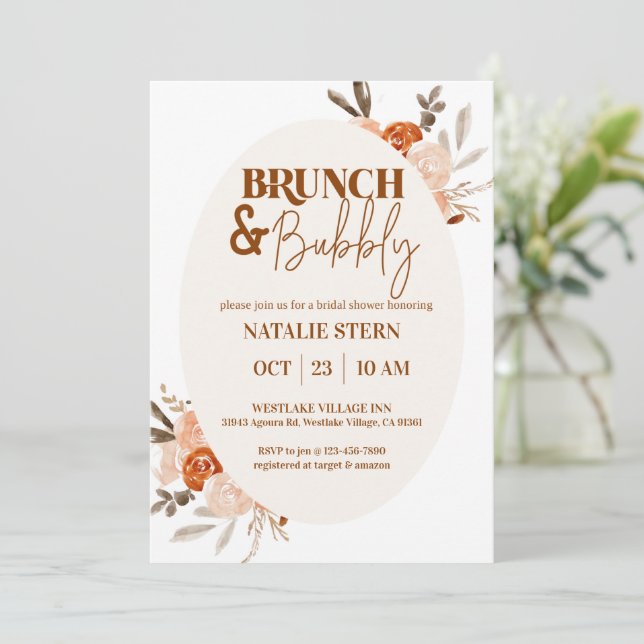 Invitation Brunch & Bubbly, Fête des mariées, Bridal florale (Debout devant)