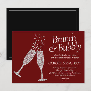 Invitation Brunch Bubbly Fête des mariées noir noir foncé