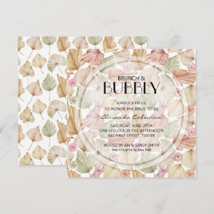 Invitation Brunch Bubbly Feuilles séchés Fête des mariées