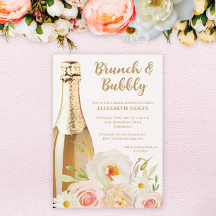 Invitation Brunch & Bubbly Garden Fête des mariées florale
