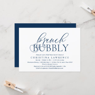 Invitation Brunch Bubbly, Mariée à être, Fête des mariées Inv