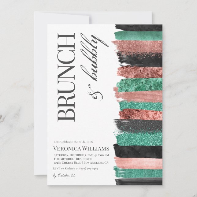 Invitation Brunch & Bubbly Rose Gold Brasserie (Devant)