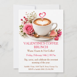 Invitation Brunch Café de la Saint-Valentin - Rassemblement d
