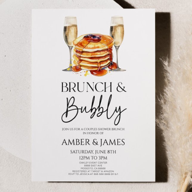 Invitation Brunch Champagne et Brunch de douche Bubbly Couple (Créateur téléchargé)