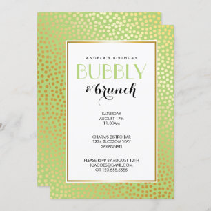 Invitation Brunch Confetti Pois Lime Gold