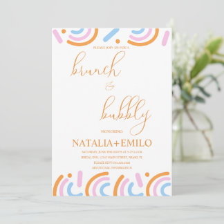 Invitation Brunch de baby shower à la dopamine