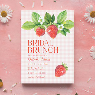 Invitation Brunch de Baby Shower Rustique aux Fraises