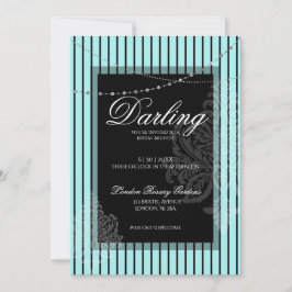 Invitation Brunch de douche nuptiale avec la mariée turquoise