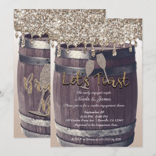 Invitation Brunch de fiançailles avec Champagne et Glitter Dr