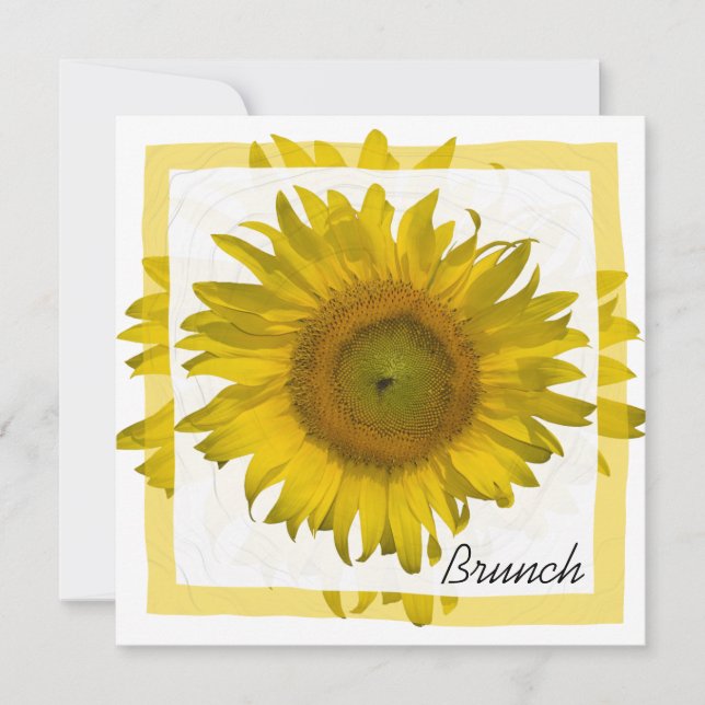 Invitation Brunch de la Fête des Mères de tournesol jaune (Devant)