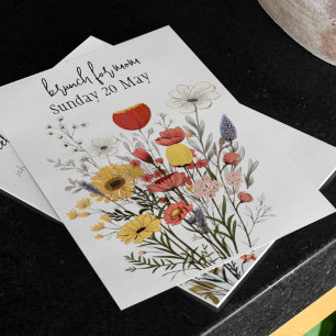 Invitation Brunch de la Fête des mères Fleurs sauvages rustiq