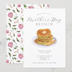 Invitation Brunch de la fête des mères   Pancakes