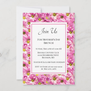 Invitation Brunch de la fête des Mères Pretty Pink Daisies 