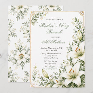 Invitation Brunch de la fête des mères White Lily