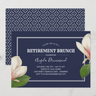 Invitation Brunch de la retraite bleue du Sud de Magnolia
