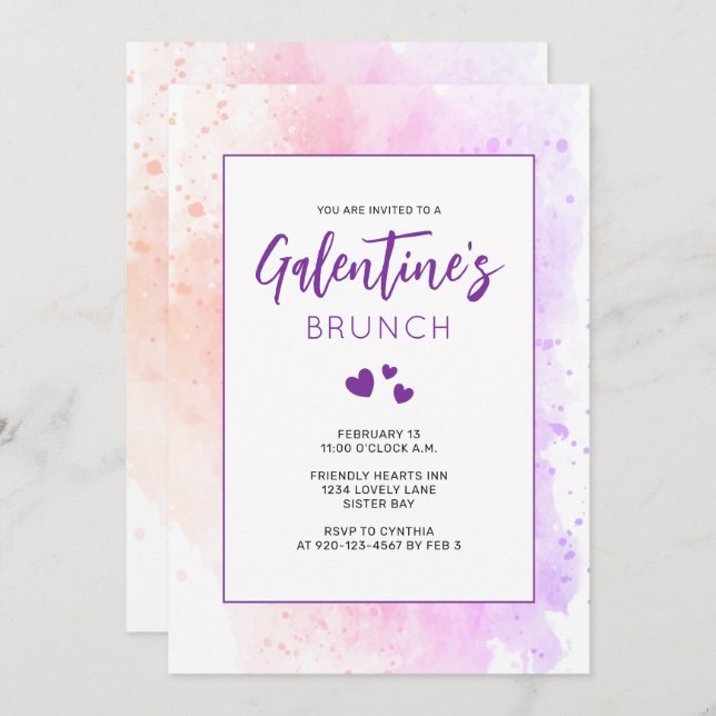 Invitation Brunch de la Saint-Galentin (Devant / Derrière)