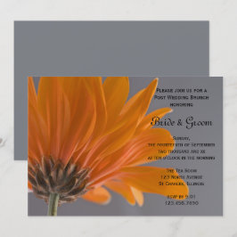 Invitation Brunch de lendemain de mariage Orange Daisy Gray