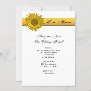 Invitation Brunch de mariage après-mariage au tournesol rayé