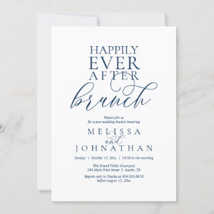 Invitation Brunch de Mariage Heureux à Tout Jamais, Mariage M