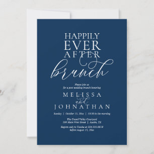 Invitation Brunch de Mariage Heureux, Mariage Moderne et Élég
