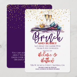 Invitation Brunch de Noël et fête de Bubbly