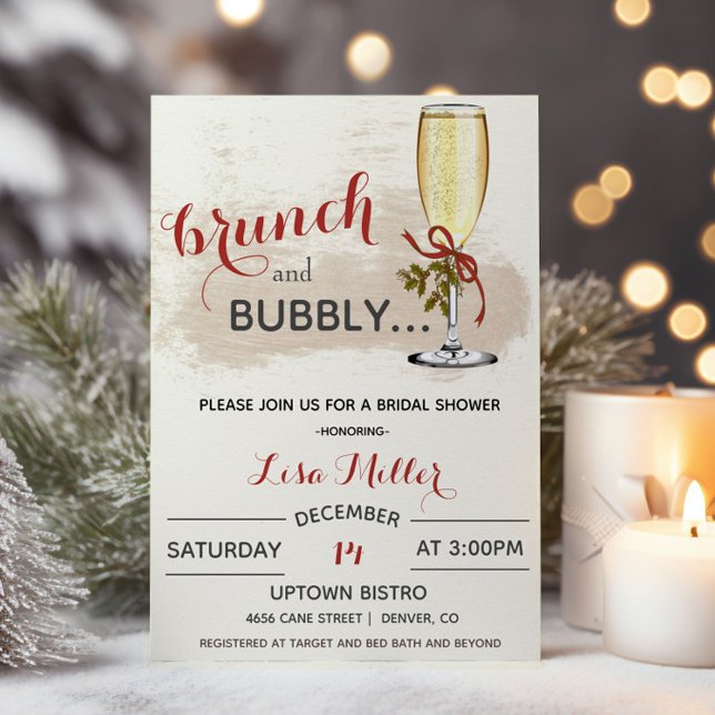 Invitation Brunch de Noël et Fête des mariées Bubbly (Créateur téléchargé)
