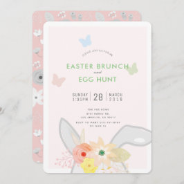 Invitation Brunch de Pâques et chasse aux oeufs Bunny Ears In