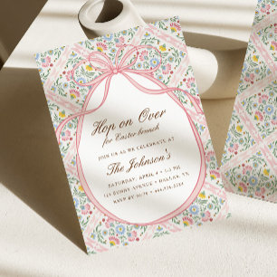 Invitation Brunch de Pâques Hop on Over Chasse aux œufs de pr