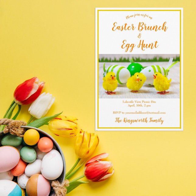 Invitation Brunch de Pâques moderne et chasse aux oeufs perso (Créateur téléchargé)