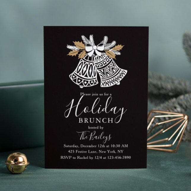 Invitation Brunch de vacances | Christmas Brunch Chic Bells (Créateur téléchargé)