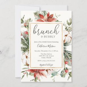 Invitation Brunch de verdure d'hiver et Fête des mariées Bubb