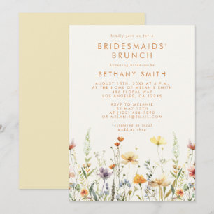 Invitation Brunch des servantes Fleurs sauvages rustiques