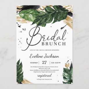 Invitation brunch d'été tropical feuille de boho