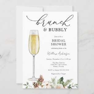 Invitation Brunch d'hiver et Fête des mariées Bubbly